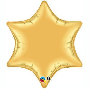 22" / 56cm Metallic Gold 6 Point Star Qualatex #19069