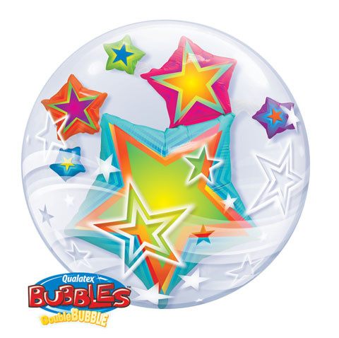 24" / 61cm Multicolored Stars Qualatex #11962