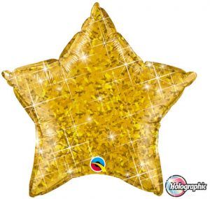 20 "/ 51cm Holographic Solid Color Star Gold Qualatex # 41271