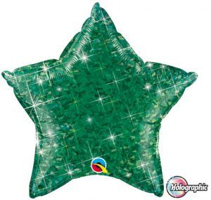 20 "/ 51cm Holographic Solid Color Star Jewel Green Qualatex # 41288