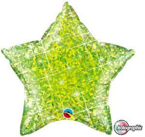 20 "/ 51cm Holographic Solid Color Star Jewel Lime Qualatex # 41300