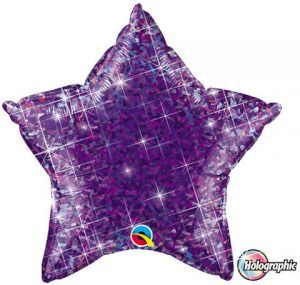 20 "/ 51cm Holographic Solid Color Star Jewel Purple Qualatex # 41309