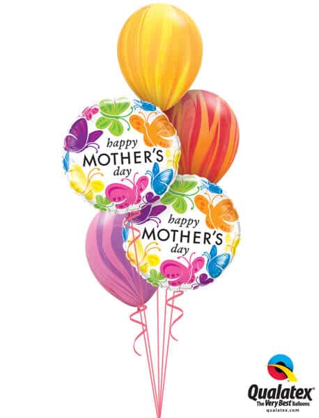 Bukiet 583 Mother's Day Rainbow Butterflies Qualatex #91848-2 91544-3