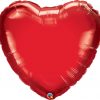 36" / 91cm Solid Colour Heart Ruby Red Qualatex #12657