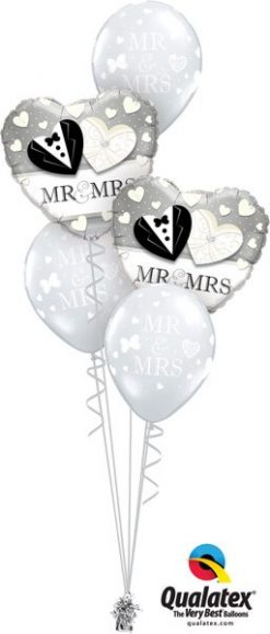 Bukiet 560 Bride & Groom Hearts Qualatex #15771-2 18654-3