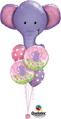 Bukiet 546 Elephant Baby Girl Qualatex #16136 13929-2 86421-2