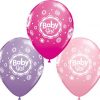 11" / 28cm Baby Girl Dots Qualatex #18507-1