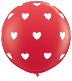 3' / 91cm Big Hearts Red Qualatex #31089-1