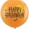 3" / 91cm Halloween Moon & Bats Orange Qualatex #31465-1