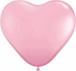 11" / 28cm Solid Colour Heart Latex Pink Qualatex #43727-1