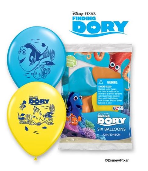 11" / 28cm 6szt Disney Pixar Dory & Friends Qualatex #45534