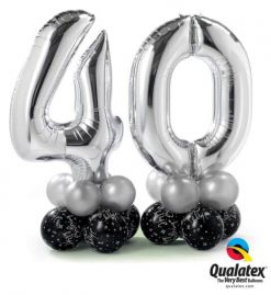 Bukiet 422 Number Four Silver Qualatex #30413 30392 13780-8 42999-8