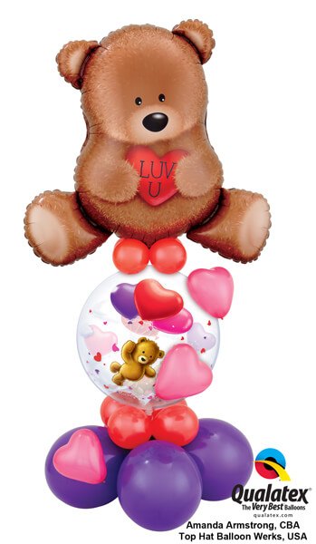 Bukiet 408 Teddy Bear Love Qualatex #16453 65205 17777-4 43599-8 43642-3