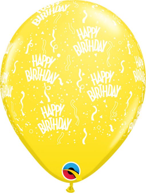 11" / 28cm Birthday-A-Round Tropical Asst Qualatex #45268-1