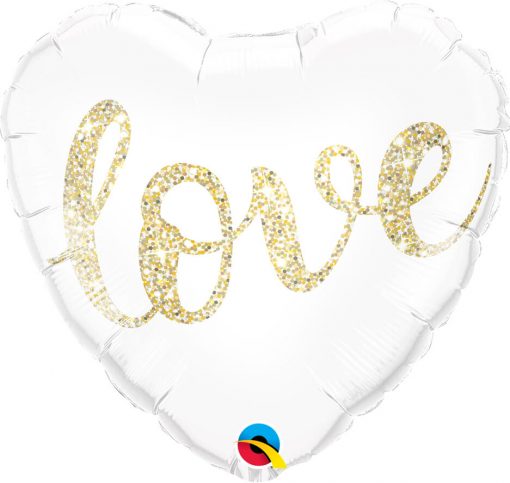 18" / 46cm Love Glitter Gold Qualatex #57322