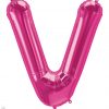 34" / 86cm Magenta Letter V North Star Balloons #59646