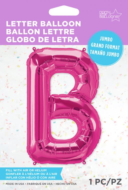 34" / 86cm Magenta Letter B North Star Balloons #59966