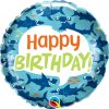 18" / 46cm Birthday Fun Sharks Qualatex #97379