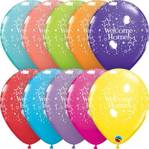 11" / 28cm 6szt Welcome Home! Stars-A-Round Retail Asst Qualatex #18038