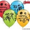 11" / 28cm MARVEL'S Avengers Assemble™ Birthday Assot of Red, Lime Green, Goldenrod, Robin's Egg Blue Qualatex #18674-1