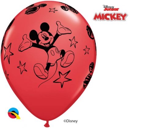 11" / 28cm Disney Mickey Asst of Red, Pale Blue, Yellow Qualatex #18688-1