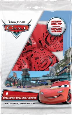 12" / 30cm 6szt Disney•Pixar Lightning McQueen & Mater Red Qualatex #19233