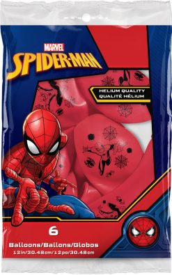 12" / 30cm 6szt MARVEL'S Spider-Man Red Qualatex #19305