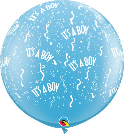 3' / 91cm It's A Boy-A-Round Pale Blue Qualatex #29167-1