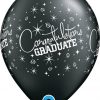 11" / 28cm 6szt Congratulations Graduate Onyx Black Qualatex #43151