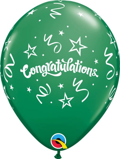 11" / 28cm Congratulations Streamers Carnival Asst Qualatex #57184-1