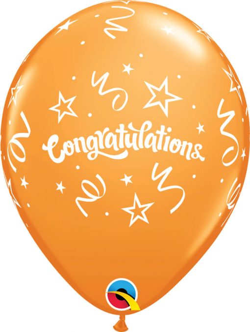 11" / 28cm Congratulations Streamers Carnival Asst Qualatex #57184-1