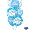 Bukiet 1186 Baby Boy Elephants and Confetti Qualatex #57789 45109-2 58118-2