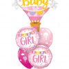 Bukiet 1238 Welcome Baby Girl Hot Air Balloon Qualatex #78656 85851-2 86559-2