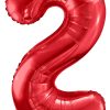 34" / 86cm Balon foliowy Cyfra ''2'' czerwony PartyDeco #FB1M-2-007